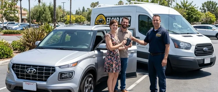 Happy customers with their replacement Hyundai Venue car key from EZ Car Keyz in Ventura County