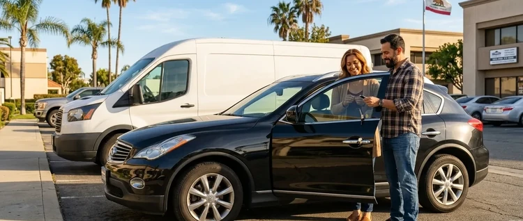 Happy customers with their replacement Infiniti EX35 car key from EZ Car Keyz in Ventura County