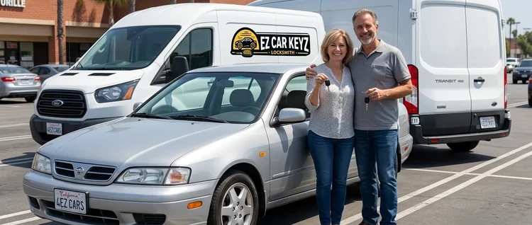 Happy customers with their replacement Infiniti G20 car key from EZ Car Keyz in Ventura County