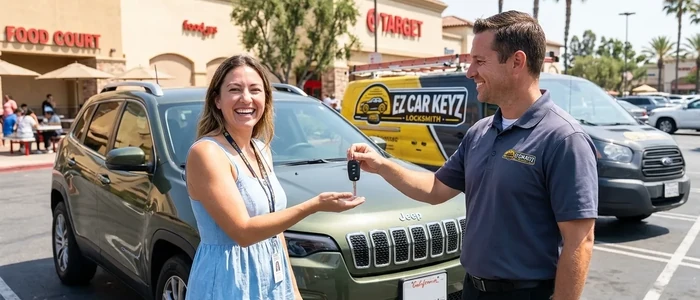 Customer with a replacement Jeep Cherokee car key from EZ Car Keyz in Ventura County