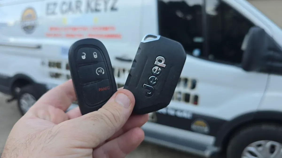 2019 Jeep Compass Affordable Key Replacement - EZ Car Keyz Goleta Insured mobile locksmith working on 2019 Jeep Compass in Goleta CA