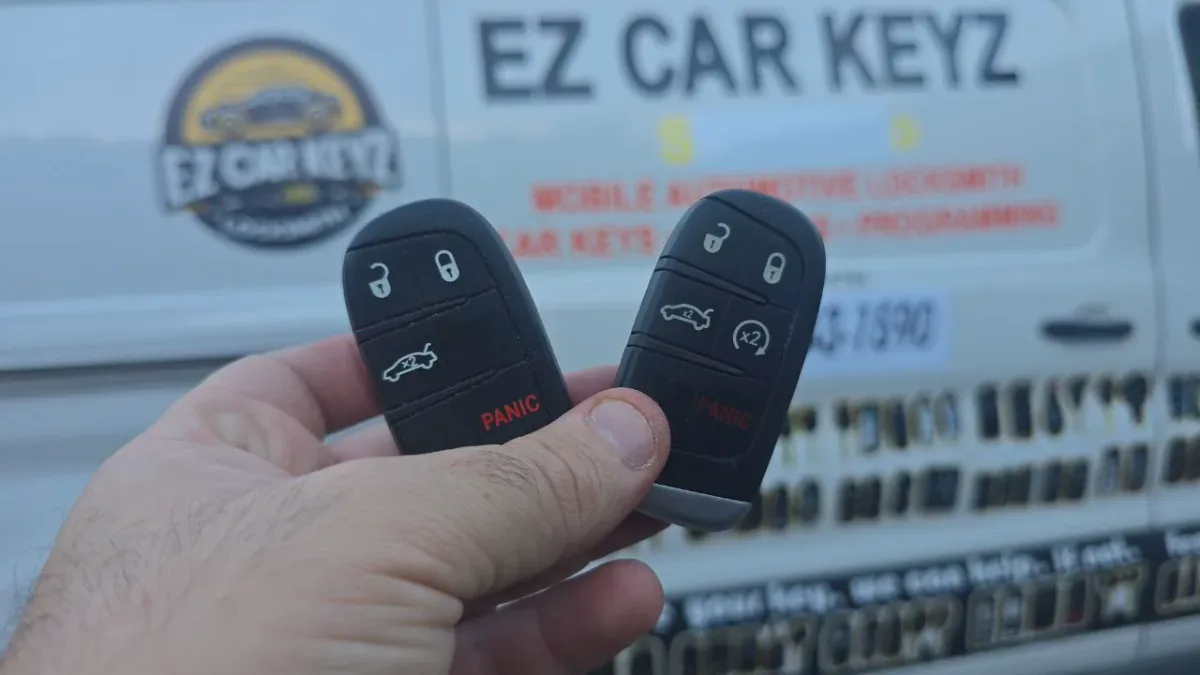 2022 Jeep Compass Affordable Key Replacement - EZ Car Keyz Ventura Insured mobile locksmith working on 2022 Jeep Compass in Ventura CA