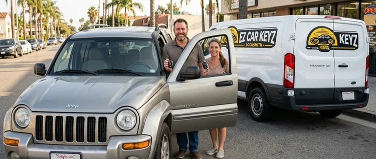 Happy customers with their replacement Jeep Liberty car key from EZ Car Keyz in Ventura County