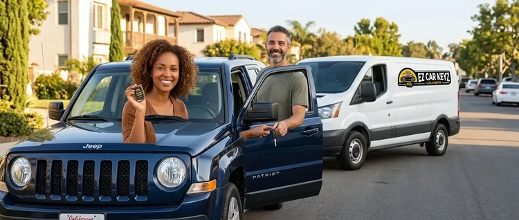 Happy customers with their replacement Jeep Patriot car key from EZ Car Keyz in Ventura County