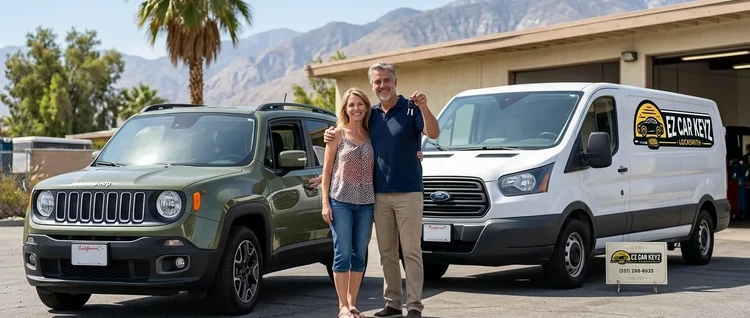 Happy customers with their replacement Jeep Renegade car key from EZ Car Keyz in Ventura County