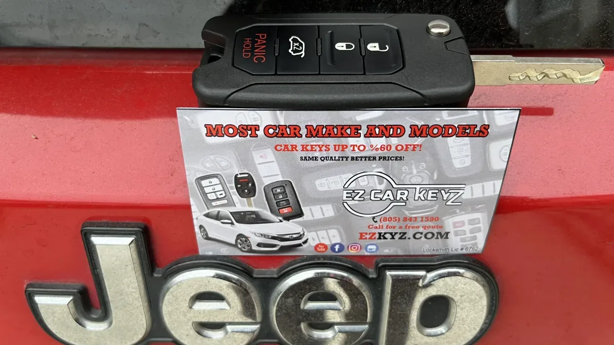 On-site 2016 Jeep Wrangler car key programming in Oxnard CA