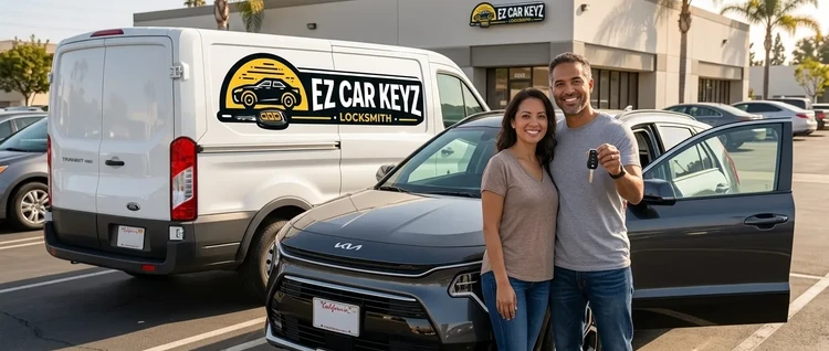 Happy customers with their replacement Kia Niro car key from EZ Car Keyz in Ventura County