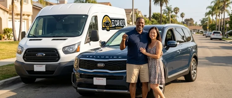 Happy customers with their replacement Kia Telluride car key from EZ Car Keyz in Ventura County