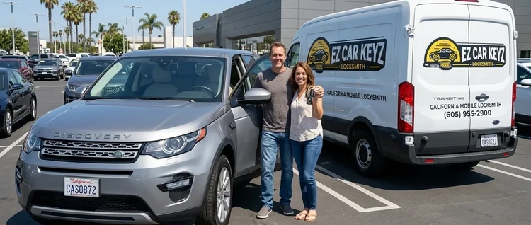 Happy customers with their replacement Land Rover Discovery car key from EZ Car Keyz in Ventura County