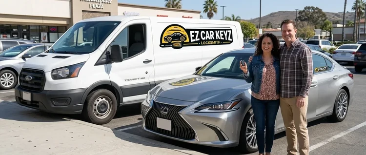 Happy customers with their replacement Lexus Es car key from EZ Car Keyz in Ventura County