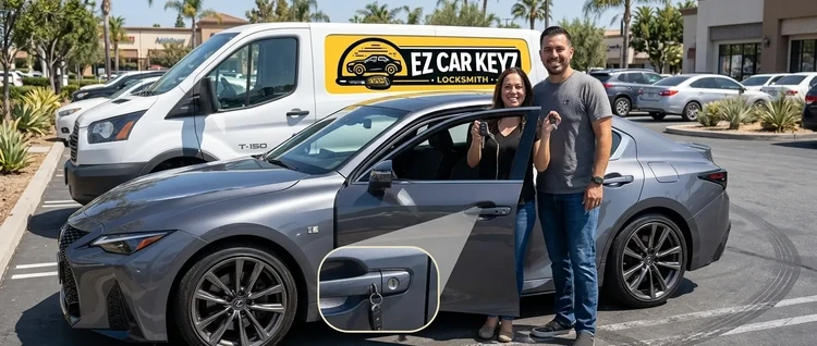 Happy customers with their replacement Lexus IS car key from EZ Car Keyz in Ventura County