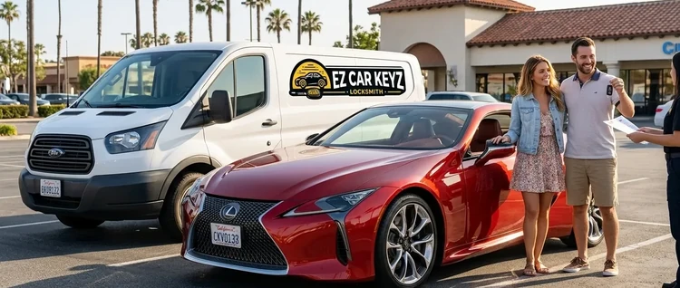Happy customers with their replacement Lexus Lc car key from EZ Car Keyz in Ventura County