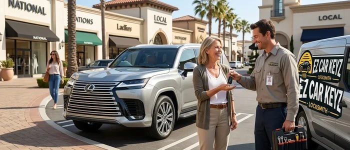 Customer with a replacement Lexus LX car key from EZ Car Keyz in Ventura County
