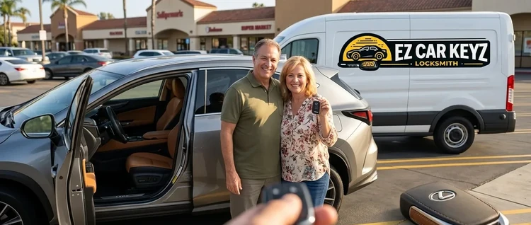Happy customers with their replacement Lexus Nx car key from EZ Car Keyz in Ventura County
