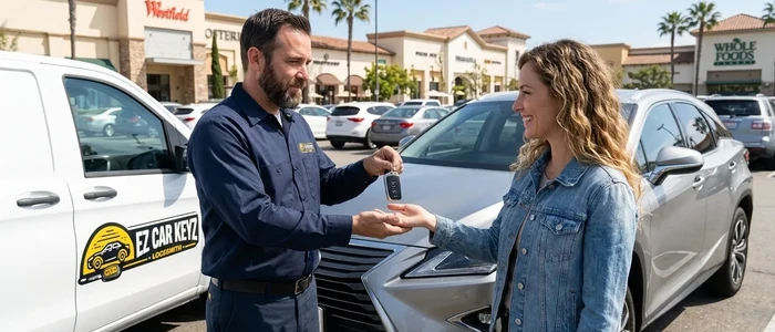 Customer with a replacement Lexus RX car key from EZ Car Keyz in Ventura County