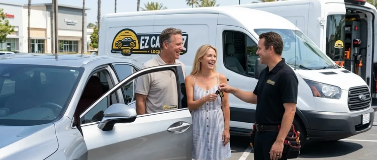 Happy customers with their replacement Lexus RX car key from EZ Car Keyz in Ventura County