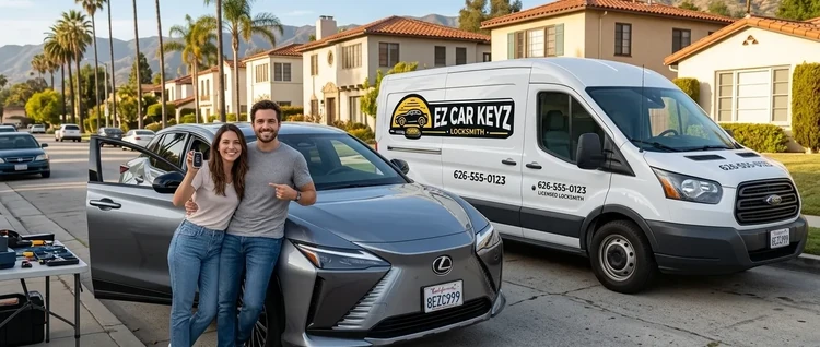 Happy customers with their replacement Lexus Rz car key from EZ Car Keyz in Ventura County