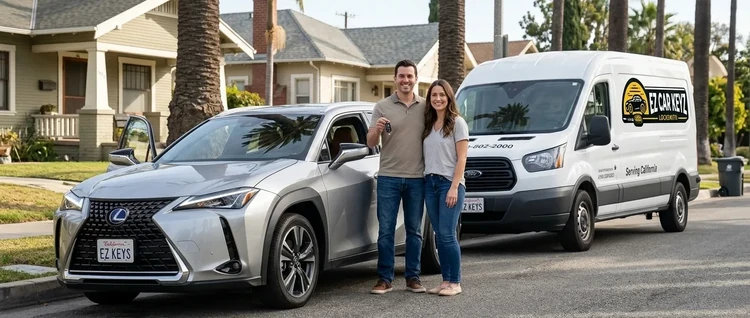 Happy customers with their replacement Lexus UX car key from EZ Car Keyz in Ventura County