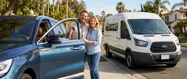 Happy customers with their replacement Lincoln Aviator car key from EZ Car Keyz in Ventura County