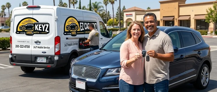 Happy customers with their replacement Lincoln MKC car key from EZ Car Keyz in Ventura County
