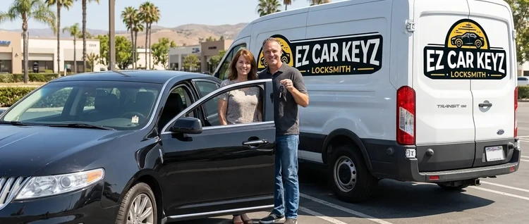 Happy customers with their replacement Lincoln MKS car key from EZ Car Keyz in Ventura County