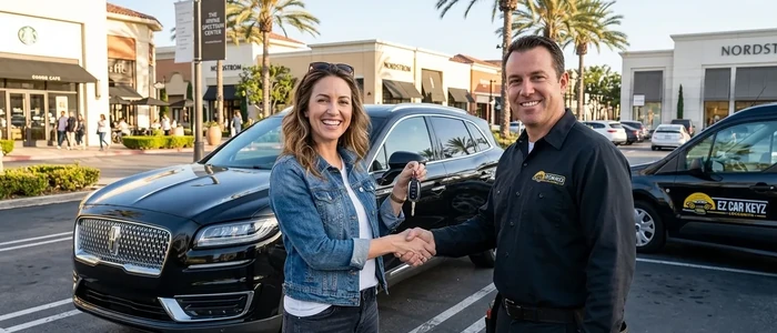 Customer with a replacement Lincoln Nautilus car key from EZ Car Keyz in Ventura County