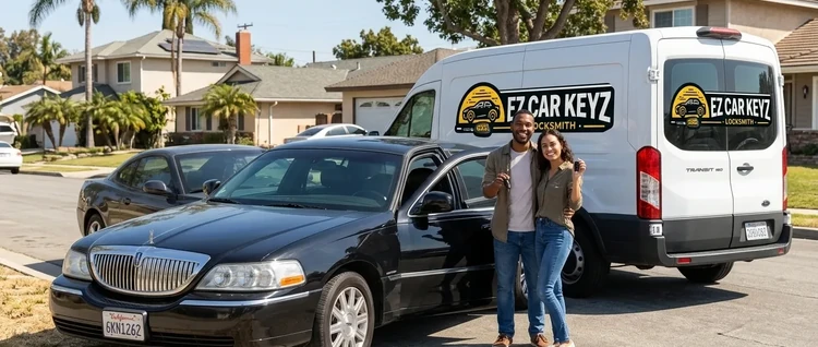 Happy customers with their replacement Lincoln Town Car car key from EZ Car Keyz in Ventura County