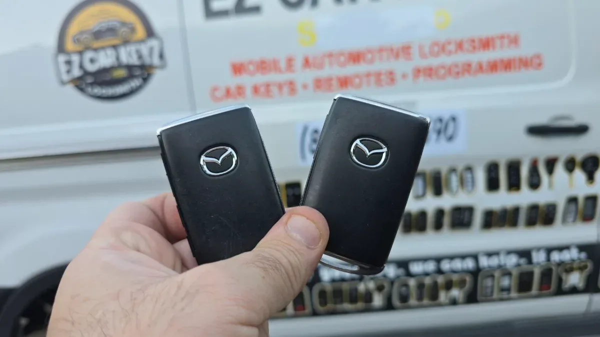 Licensed locksmith replacing 2001 Mazda 626 key in Fillmore CA