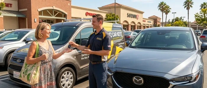 Customer with a replacement Mazda CX-5 car key from EZ Car Keyz in Ventura County