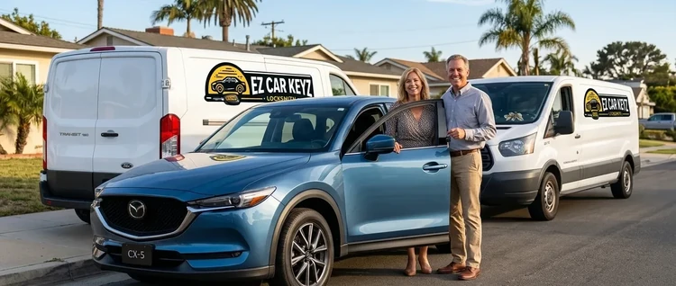 Happy customers with their replacement Mazda CX-5 car key from EZ Car Keyz in Ventura County
