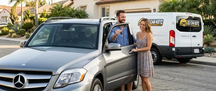 Happy customers with their replacement Mercedes-Benz Glk car key from EZ Car Keyz in Ventura County