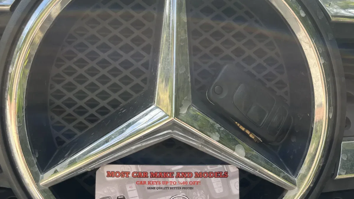 2004 Mercedes-Benz S-Class Affordable Key Replacement - EZ Car Keyz Santa Barbara Insured mobile locksmith working on 2004 Mercedes-Benz S-Class in Santa Barbara CA
