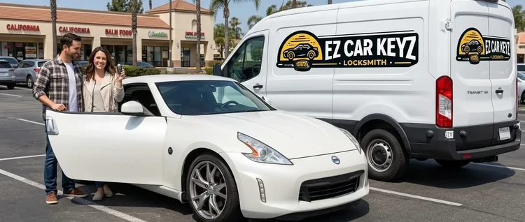 Happy customers with their replacement Nissan 370Z car key from EZ Car Keyz in Ventura County