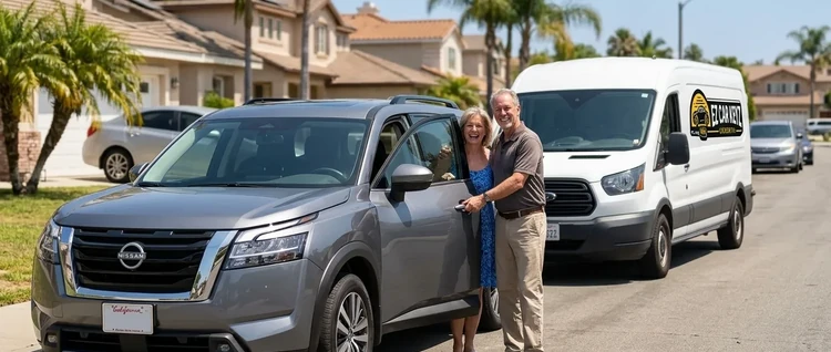 Happy customers with their replacement Nissan Pathfinder car key from EZ Car Keyz in Ventura County
