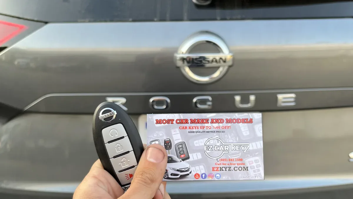 Licensed locksmith replacing 2021 Nissan Rogue key in Camarillo CA