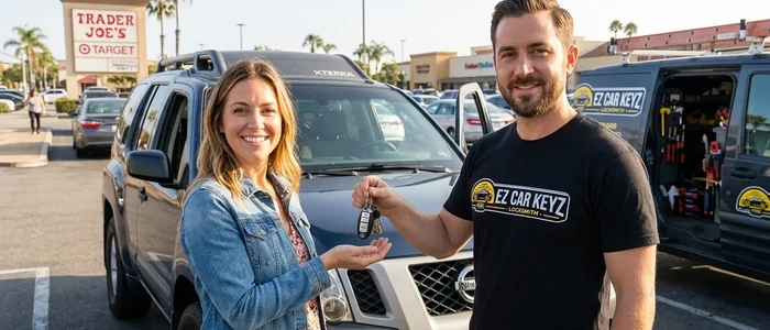 Customer with a replacement Nissan Xterra car key from EZ Car Keyz in Ventura County