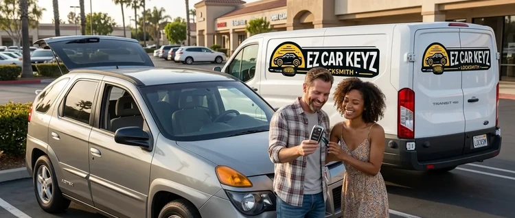 Happy customers with their replacement Pontiac Aztek car key from EZ Car Keyz in Ventura County