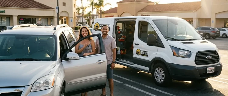 Happy customers with their replacement Saturn Outlook car key from EZ Car Keyz in Ventura County