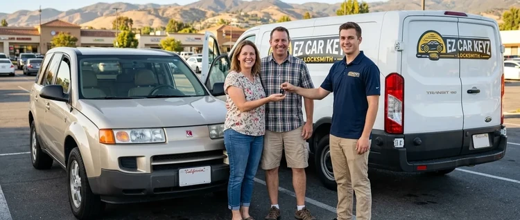 Happy customers with their replacement Saturn Vue car key from EZ Car Keyz in Ventura County