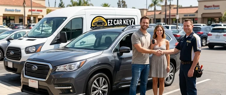 Happy customers with their replacement Subaru Ascent car key from EZ Car Keyz in Ventura County