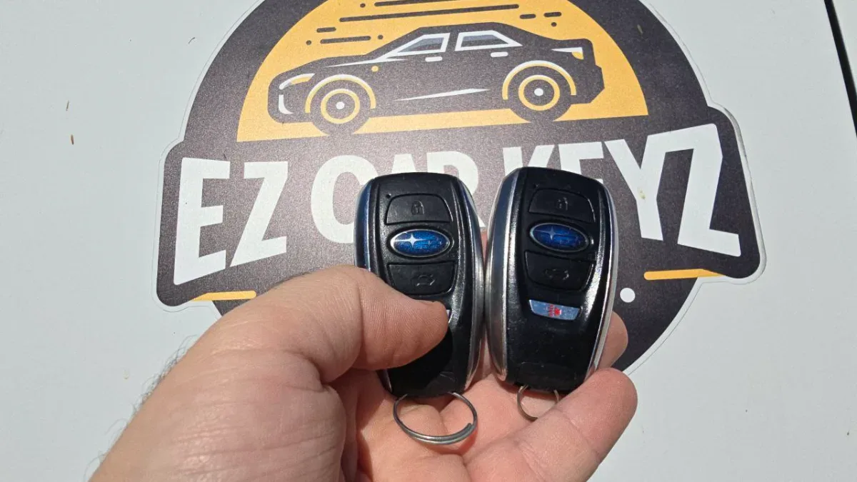Insured mobile locksmith working on 2002 Subaru Outback in Simi Valley CA