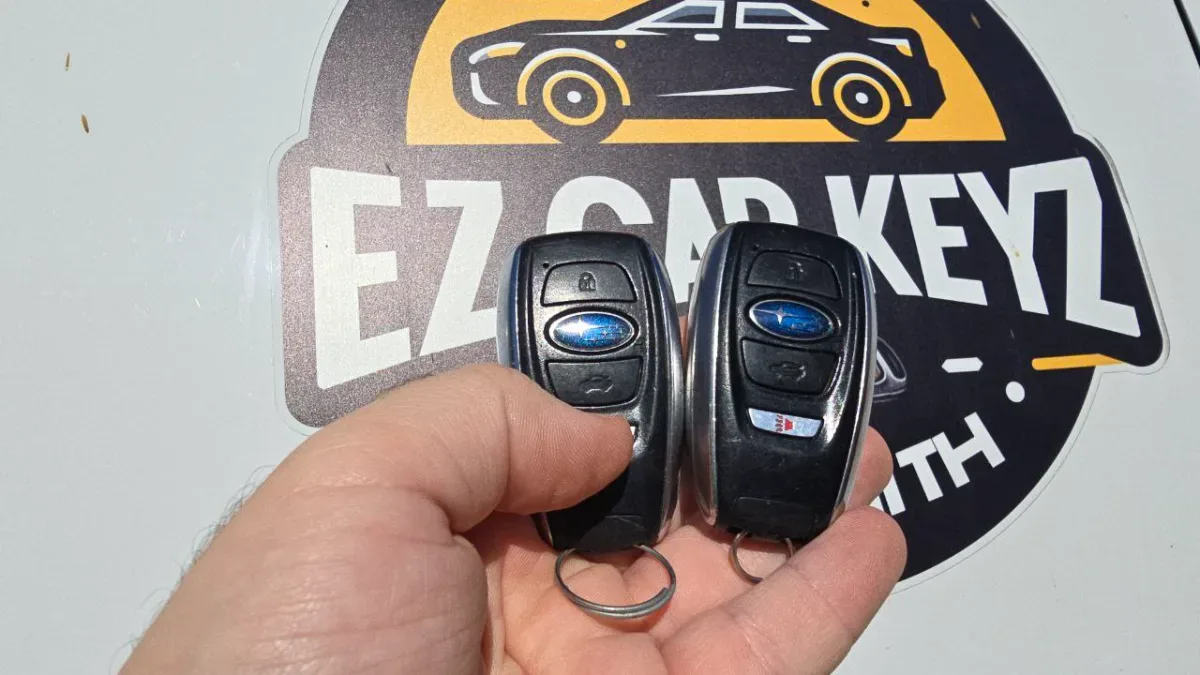 Insured mobile locksmith working on 2008 Subaru Outback in Santa Barbara CA