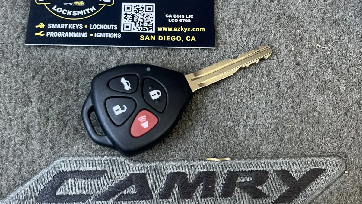 Insured mobile locksmith working on 2024 Toyota Venza in Oxnard CA