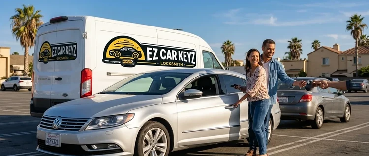Happy customers with their replacement Volkswagen Cc car key from EZ Car Keyz in Ventura County