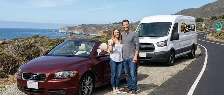 Happy customers with their replacement Volvo C70 car key from EZ Car Keyz in Ventura County