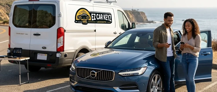 Happy customers with their replacement Volvo S90 car key from EZ Car Keyz in Ventura County