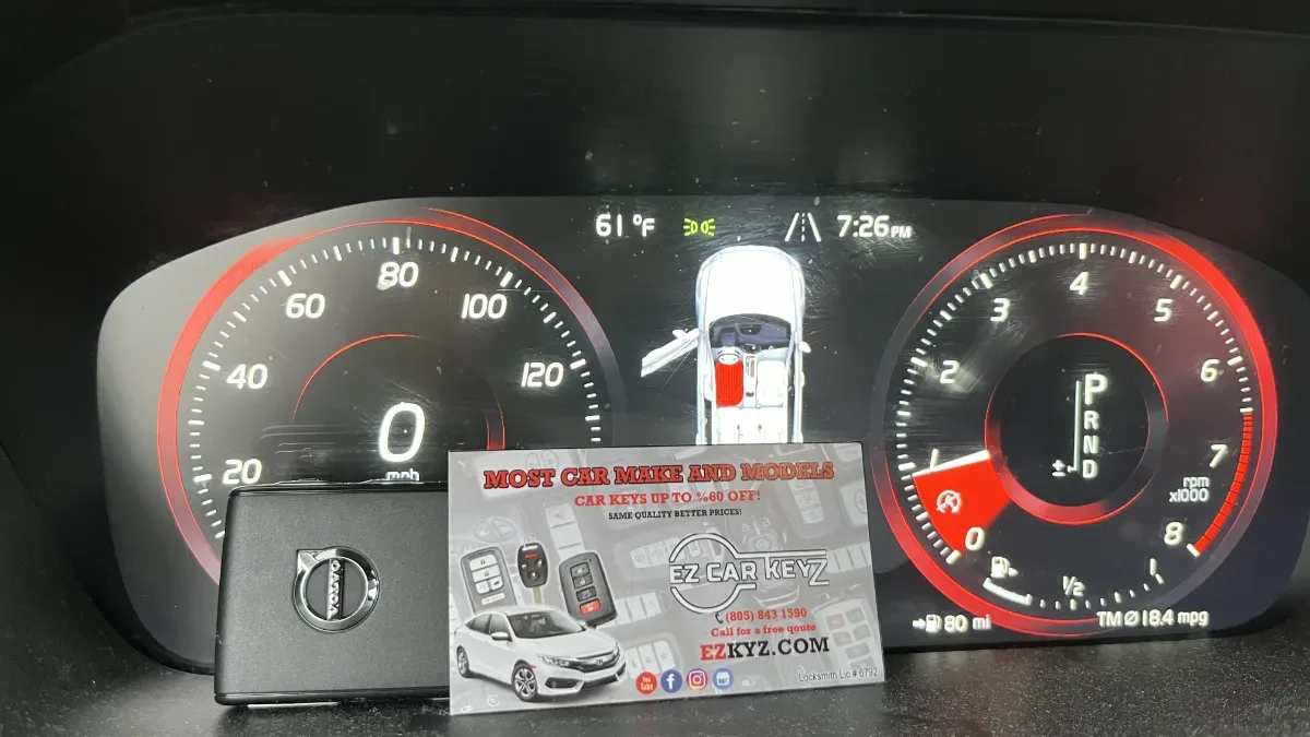 Licensed locksmith replacing 2011 Volvo V50 key in Ventura CA