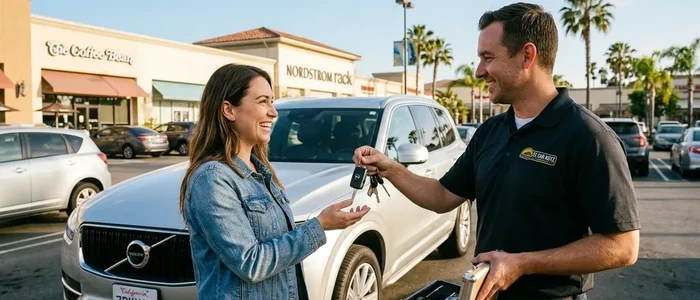 Customer with a replacement Volvo Xc90 car key from EZ Car Keyz in Ventura County