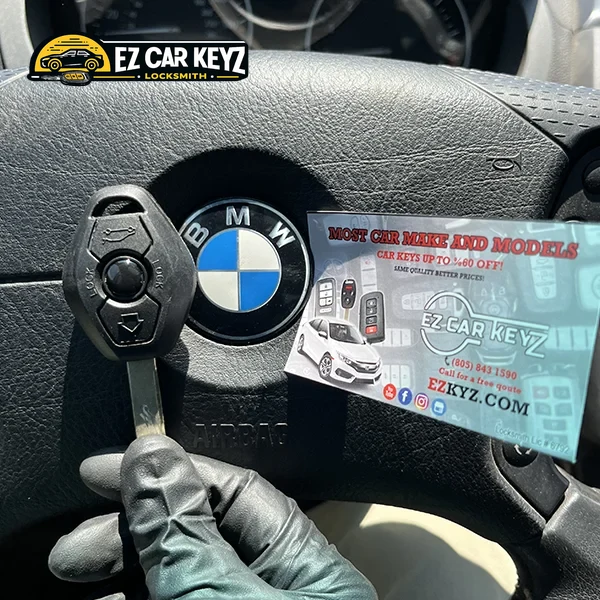 Replacement car key starting vehicle after programming by EZ Car Keyz in Ventura County