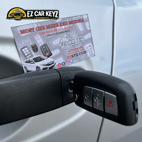 Emergency locksmith work in progress by EZ Car Keyz in Ventura County